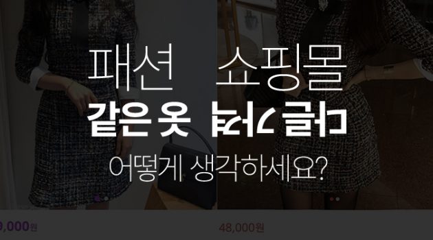 패션 쇼핑몰 같은 옷 다른 가격, 어떻게 생각하세요?