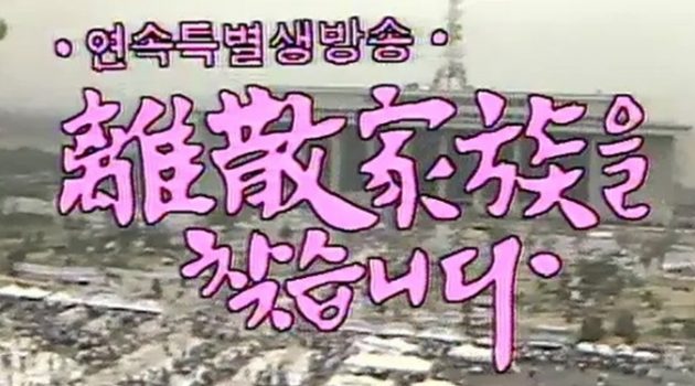 1983년, 휴전 30년이 지나서 〈특별생방송 이산가족을 찾습니다〉 가 방영되다